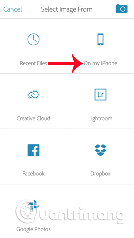 Chọn nơi lưu trữ hình ảnh