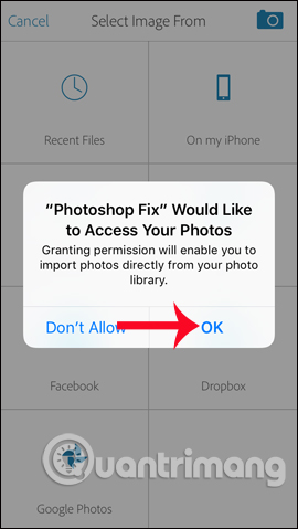 Photoshop Fix truy cập album