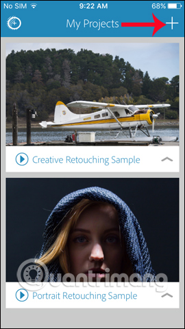 Tải hình ảnh lên Photoshop Fix
