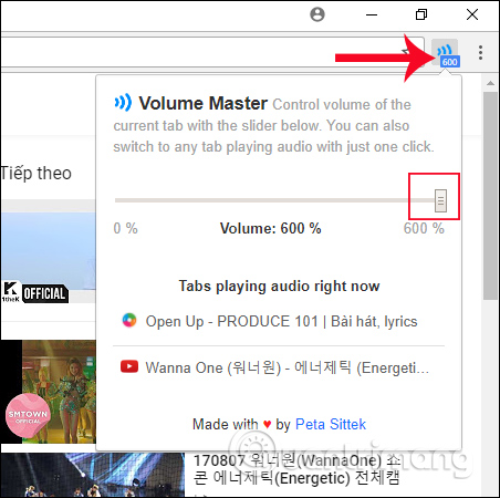 Chỉnh âm thanh cho từng tab Chrome 