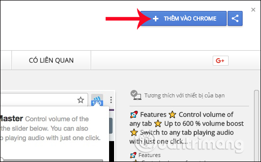 Thêm tiện ích Volume Master