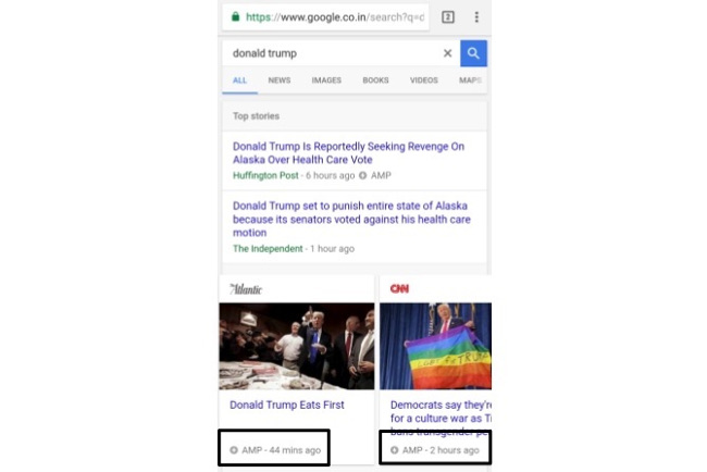 Kết quả tìm kiếm trên Google
