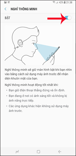 Bật chế độ nghỉ thông minh S8