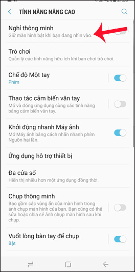 Chế độ nghỉ thông minh trên S8
