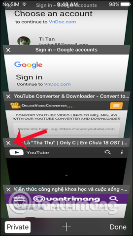 Tắt tab không dùng trên Safari