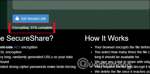 Securesha.re mã hóa dữ liệu