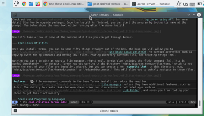 Emacs chạy trên linux