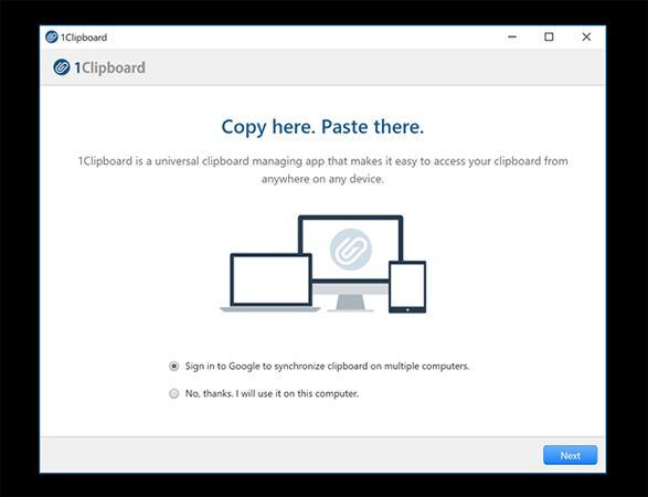 Thiết lập 1Clipboard