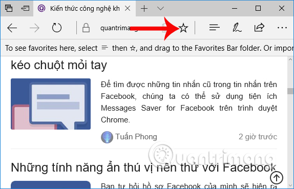 Lưu website trên Microsoft Edge