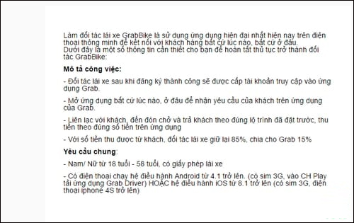 Email xác nhận từ Grab