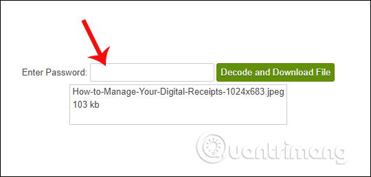 Nhập mật khẩu tải dữ liệu trên Otr.to