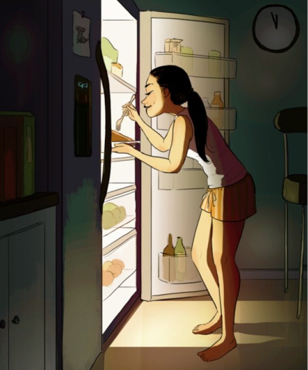 Nếu bất chợt buồn bã vì chuyện gì đó, chỉ cần lục tủ lạnh thì mọi chuyện sẽ được giải quyết ngay lập tức.