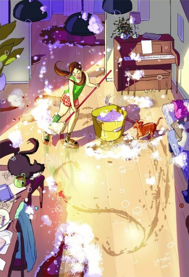 Và lúc nào có hứng sẽ đem hết tất cả mọi thứ ra dọn dẹp tươm tất, không bỏ sót một góc nhỏ nào.