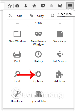 Tùy chọn trên Firefox