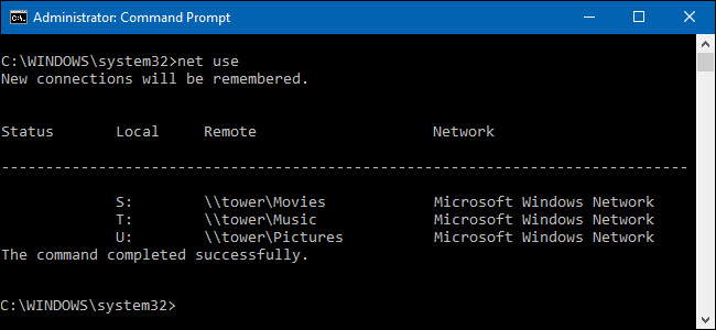 Sử dụng Command Prompt để ánh xạ ổ đĩa