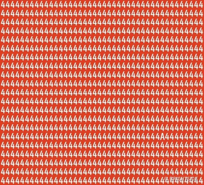 Hãy tìm chữ cái "A" trong vòng 4 giây?