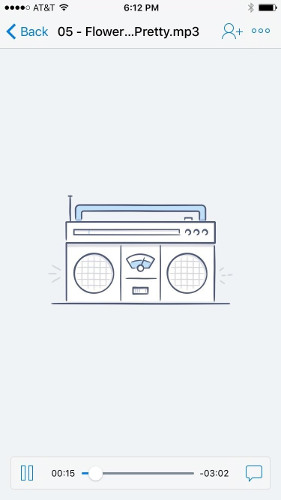 Phát nhạc trên ứng dụng Dropbox