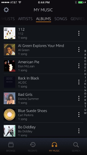 Thư viện nhạc trên ứng dụng Cloud Player