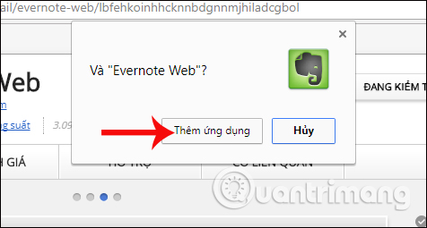 Cài đặt ứng dụng Evernote Web