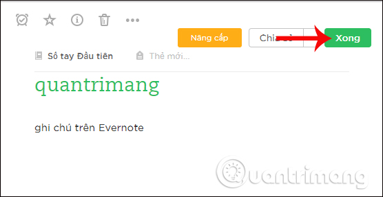 Lưu ghi chú Evernote
