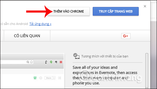 Thêm tiện ích Evernote Web