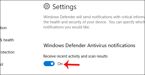 Tắt Virus and threat protection settings