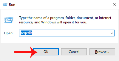 Nhập từ khóa regedit