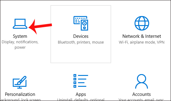 Nhấn chọn System
