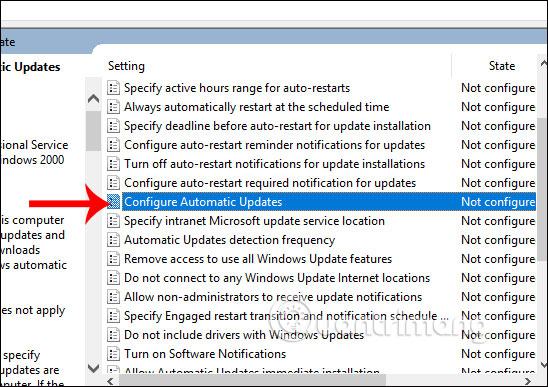 Nhấn vào Configure Automatic Updates