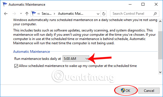 Thời gian bảo trì tự động