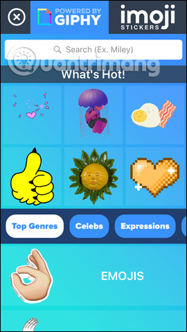 Chọn sticker động chèn vào ảnh