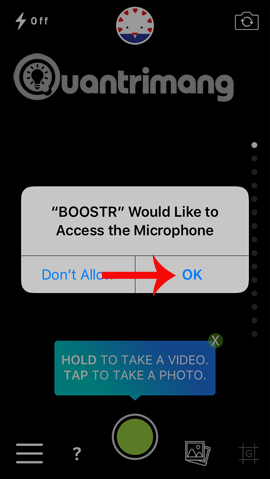 Boostr sử dụng micro