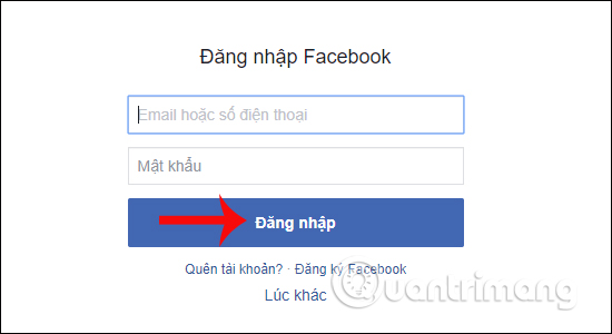 Nhập tài  khoản Facebook