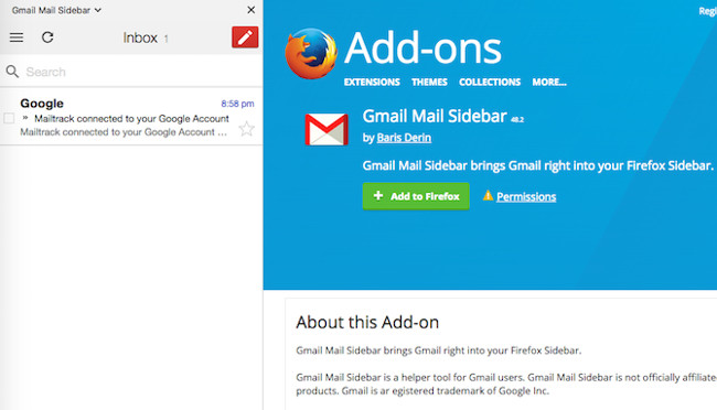 Extension Gmail Mail Sidebar