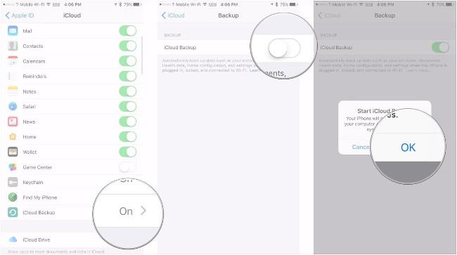 Bật sao lưu dữ liệu tự động
