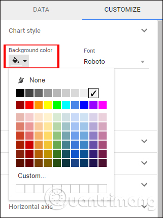 Thay đổi màu nền cho biểu đồ