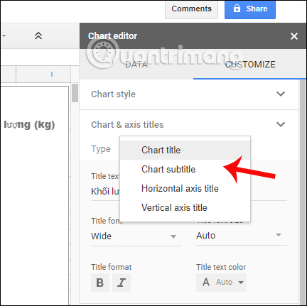 Định dạng font chữ cho tiêu đề 