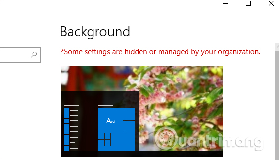 Thông báo hình nền mặc định Windows