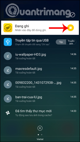 Dừng ghi màn hình