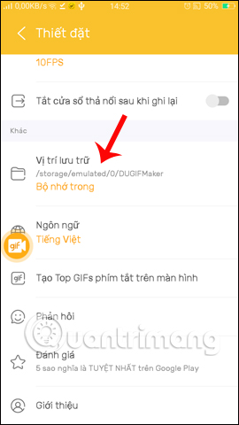 Vị trí lưu trữ ảnh động