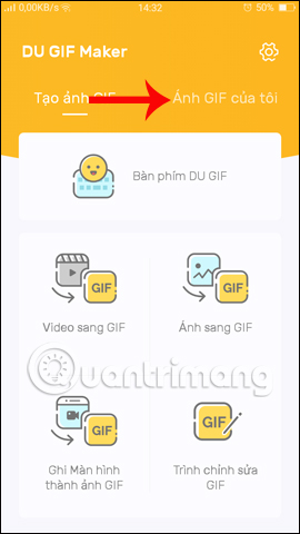 Quản lý ảnh trên DU GIF Maker