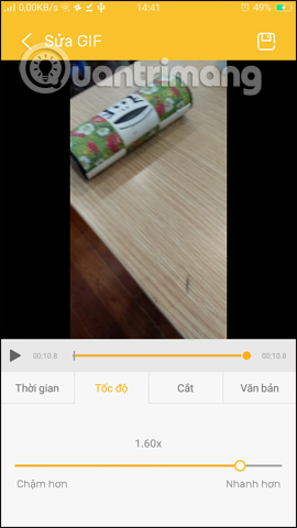Tăng hoặc giảm tốc độ chuyển động