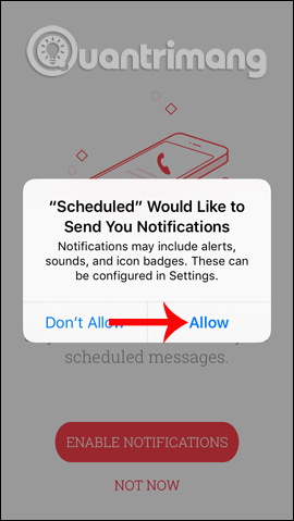 Cho phép Scheduled gửi thông báo