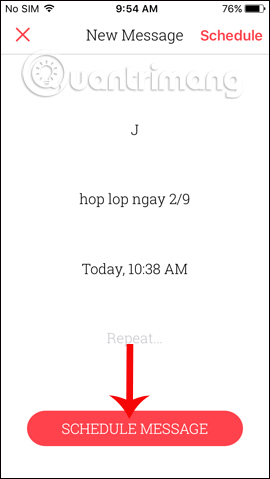 Lên lịch nhắc gửi tin nhắn