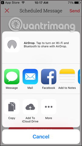 Chọn ứng dụng gửi tin nhắn