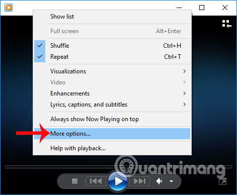 Nhấn chọn More Options