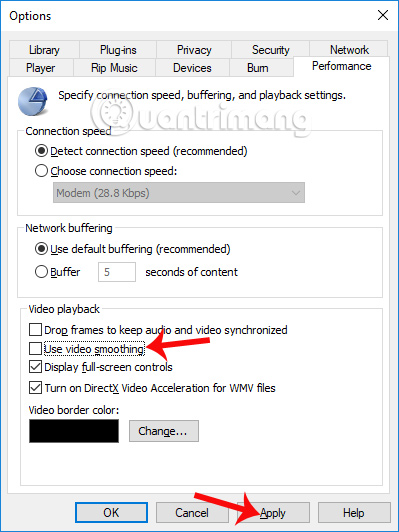 Tùy chỉnh thiết lập Windows Media Player
