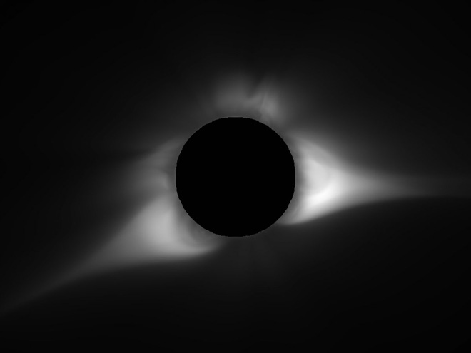 Hình dáng của Nhật thực khi nhìn qua lớp lọc của lớp lọc hình ảnh Newkirk