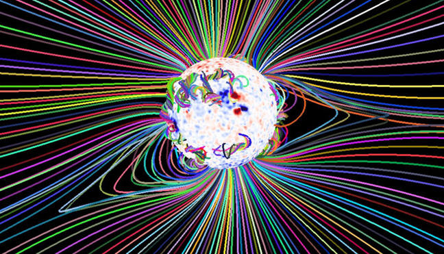 Hình ảnh từ trường của Mặt Trời khi hiện tượng Nhật thực xảy ra 