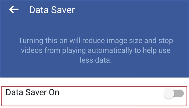 Kích hoạt Data Saver On